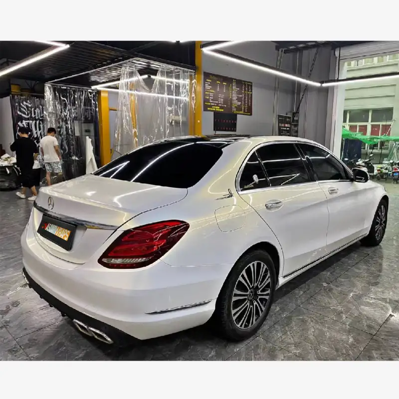  Ravoony Plus Glossy White to Gold Car Wrap