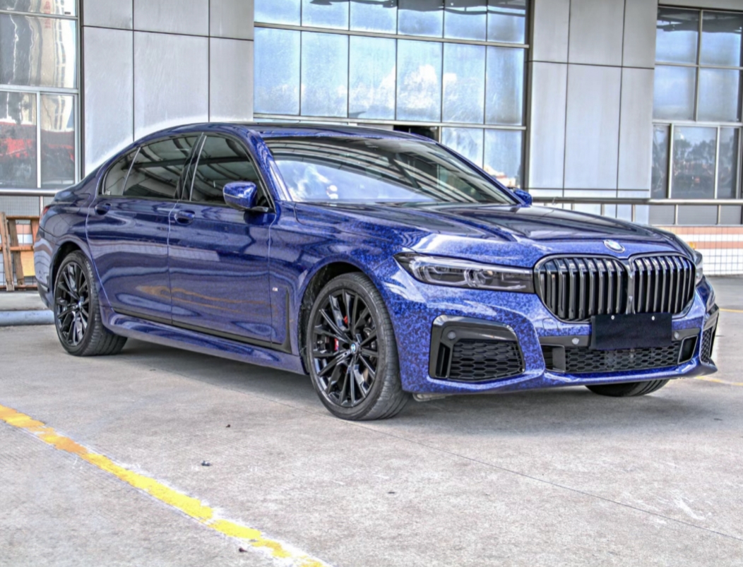 Ravoony Plus PET Glossy Carbon Fiber Forging Blue Vinyl Car Wrap