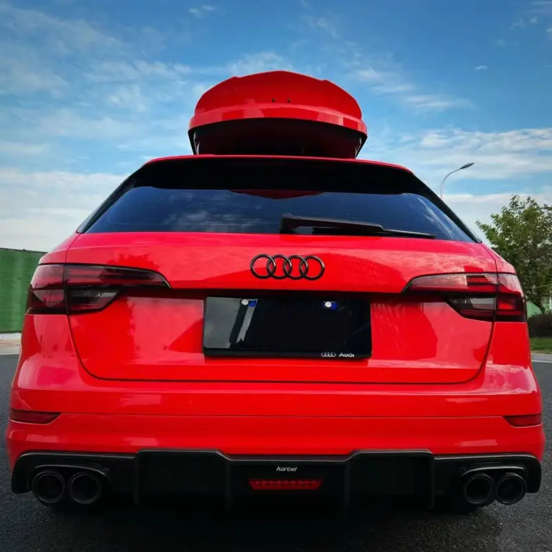 Ravoony Plus Glossy Crystal Ferrari Red Vinyl Car Wrap Audi A4 Wrap