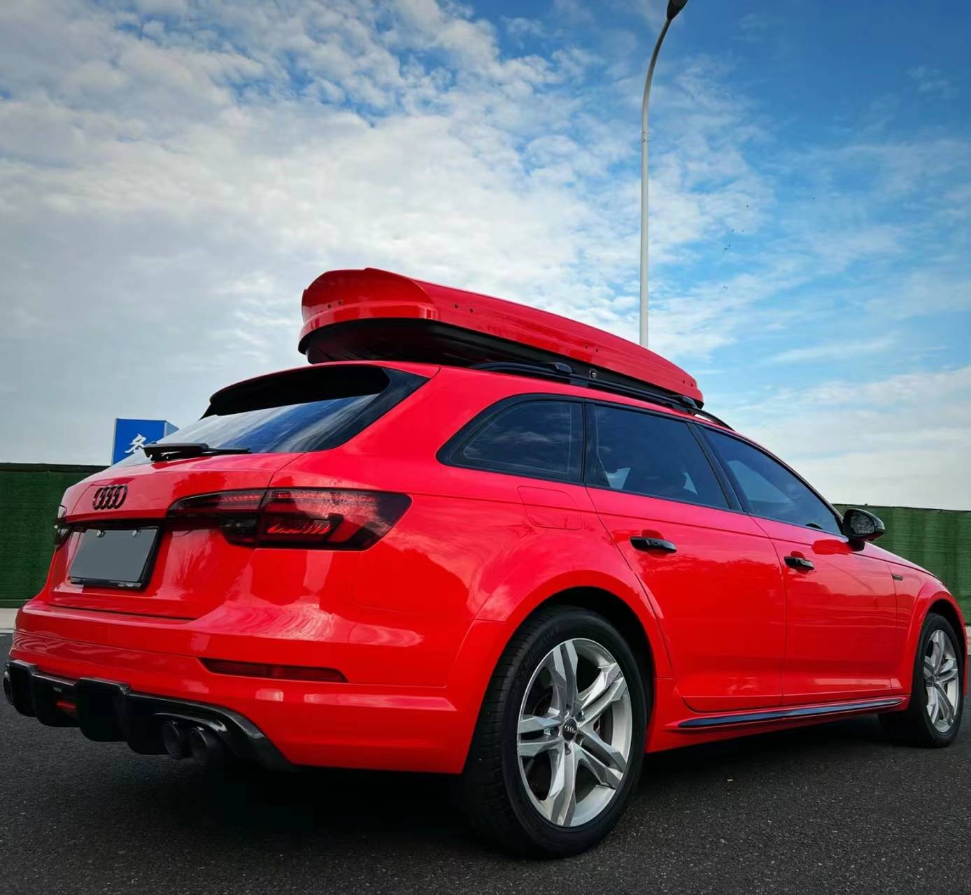 Ravoony Plus PET Glossy Crystal Ferrari Red Vinyl Car Wrap Audi A4 Wrap