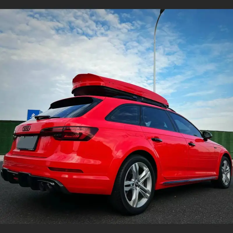 Ravoony Plus Glossy Crystal Ferrari Red Vinyl Car Wrap Audi A4 Wrap