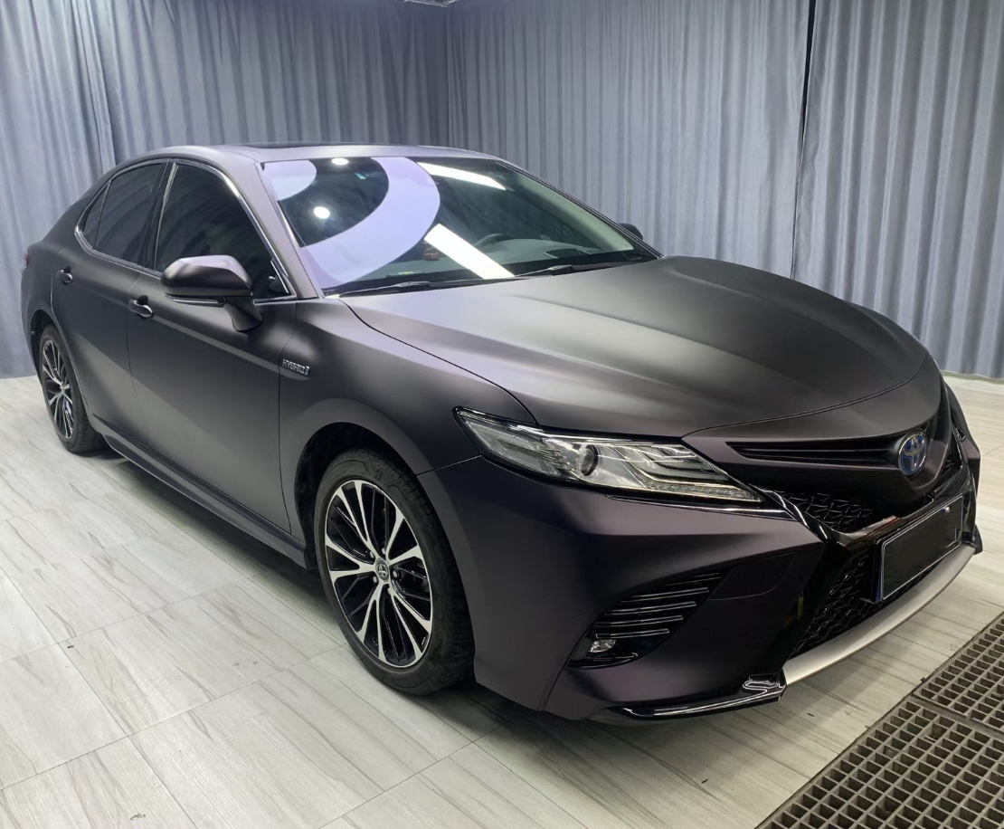 Ravoony Plus Ultra Matte Black Purple Car Vinyl Wrap Toyota Camry Wrap