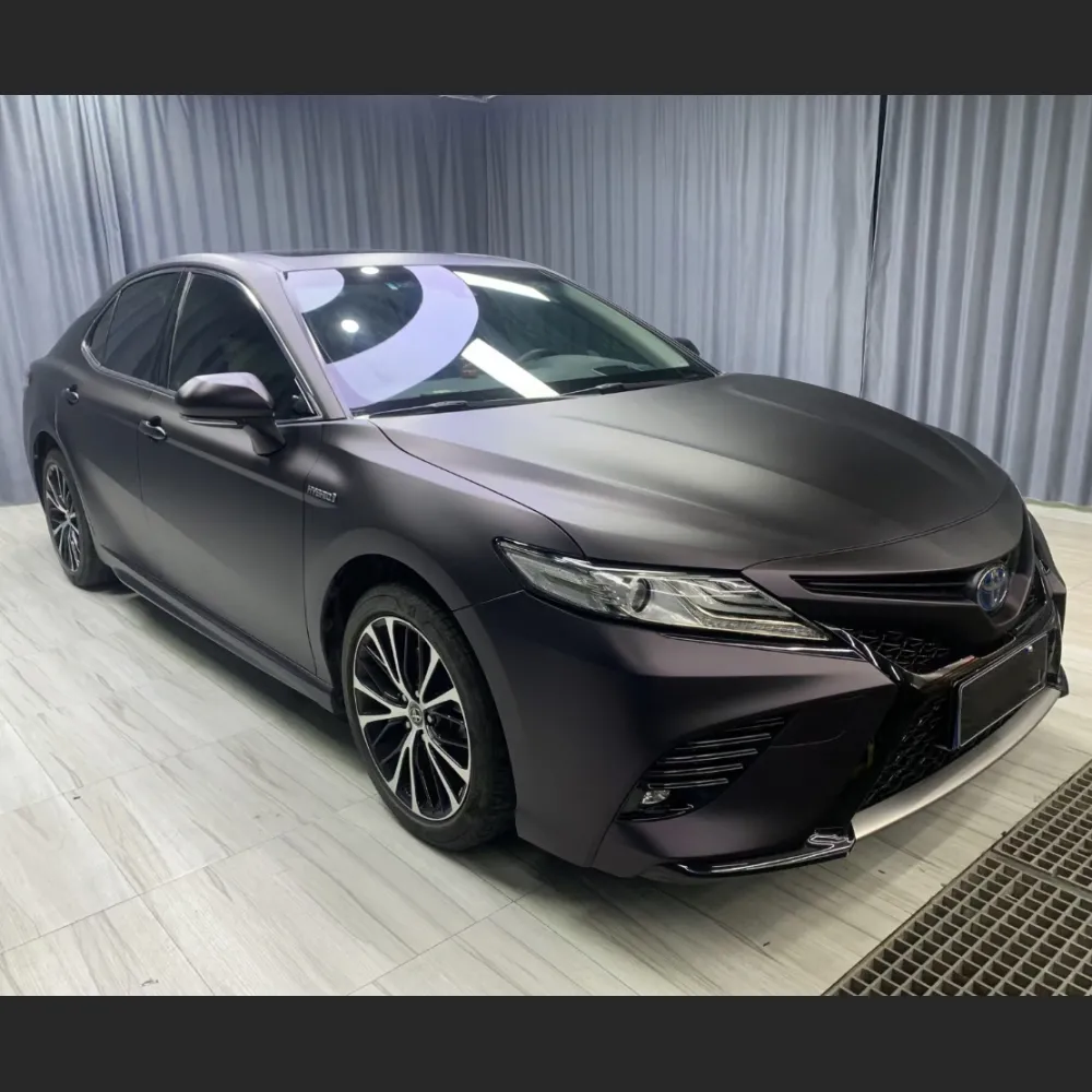 Ravoony Plus Ultra Matte Black Purple Car Vinyl Wrap Toyota Camry Wrap