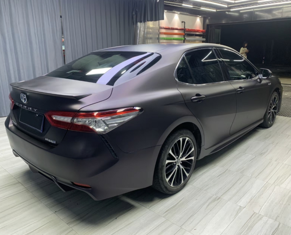 Ravoony Plus Ultra Matte Black Purple Car Vinyl Wrap Toyota Camry Wrap
