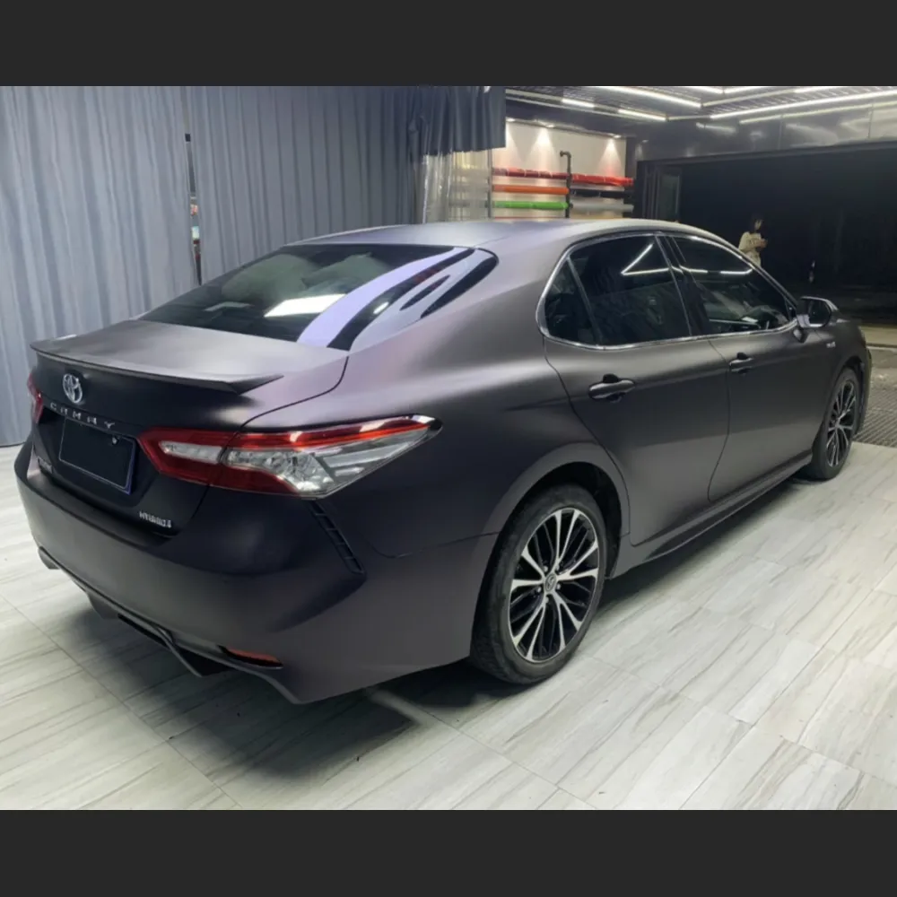 Ravoony Plus Ultra Matte Black Purple Car Vinyl Wrap Toyota Camry Wrap