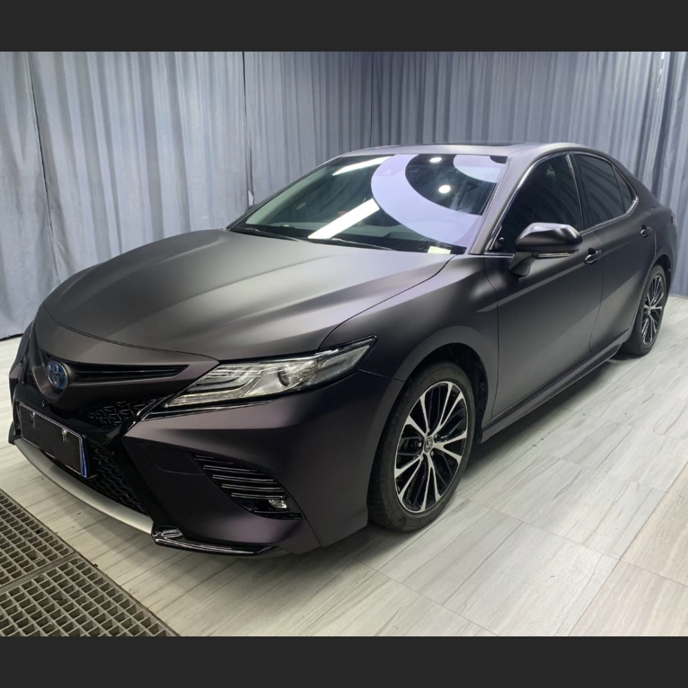 Ravoony Plus Ultra Matte Black Purple Car Vinyl Wrap Toyota Camry Wrap