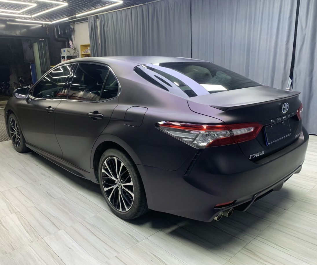 Ravoony Plus Ultra Matte Black Purple Car Vinyl Wrap Toyota Camry Wrap