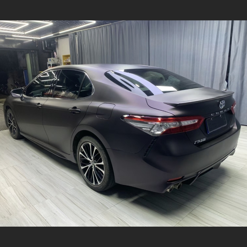 Ravoony Plus Ultra Matte Black Purple Car Vinyl Wrap Toyota Camry Wrap