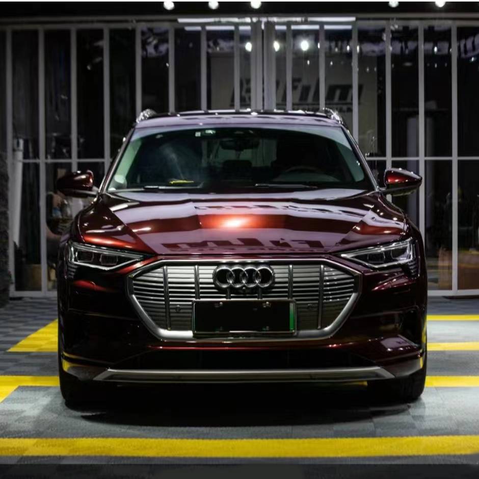 Ravoony Plus Gloss Black Rose Vinyl Wrap Audi E-tron Wrap