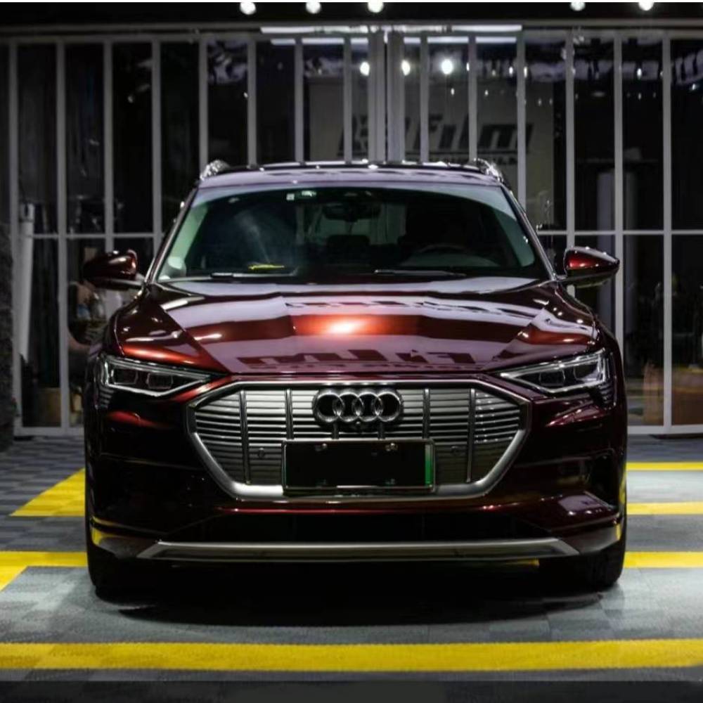 Ravoony Plus Gloss Black Rose Vinyl Wrap Audi E-tron Wrap
