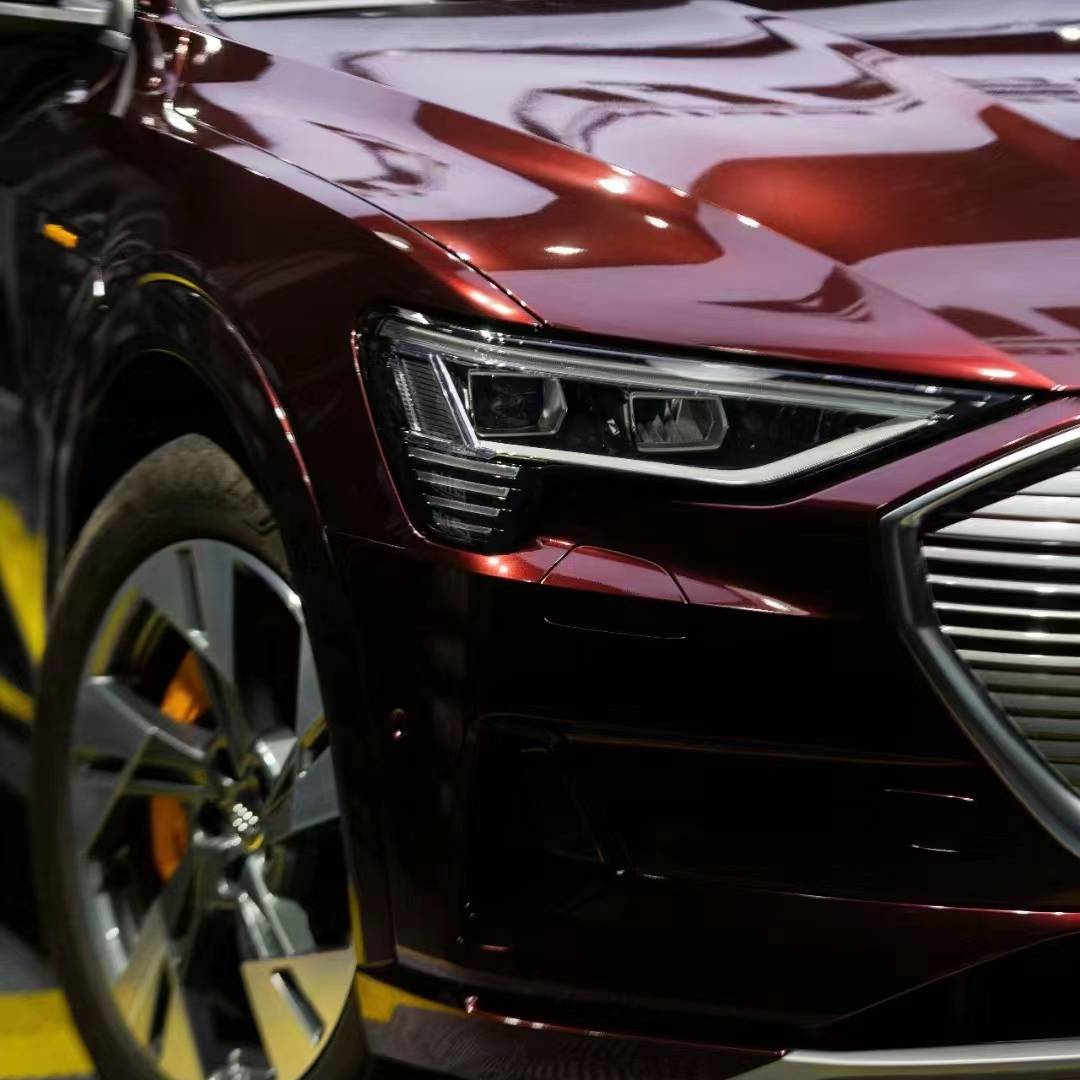 Ravoony Plus Gloss Black Rose Vinyl Wrap Audi E-tron Wrap