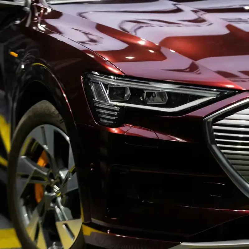 Ravoony Plus Gloss Black Rose Vinyl Wrap Audi E-tron Wrap