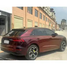 Gloss Color Shift Rainbow Drift Black Red Vinyl Wrap Audi Q8 Wrap