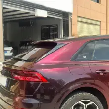 Gloss Color Shift Rainbow Drift Black Red Vinyl Wrap Audi Q8 Wrap
