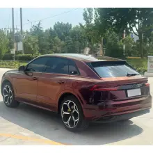 Gloss Color Shift Rainbow Drift Black Red Vinyl Wrap Audi Q8 Wrap