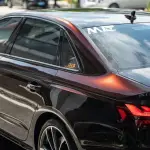 Ravoony Plus Glossy Diamond Black Red Vinyl Car Wrap Audi S4 Wrap