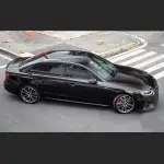 Ravoony Plus Glossy Diamond Black Red Vinyl Car Wrap Audi S4 Wrap