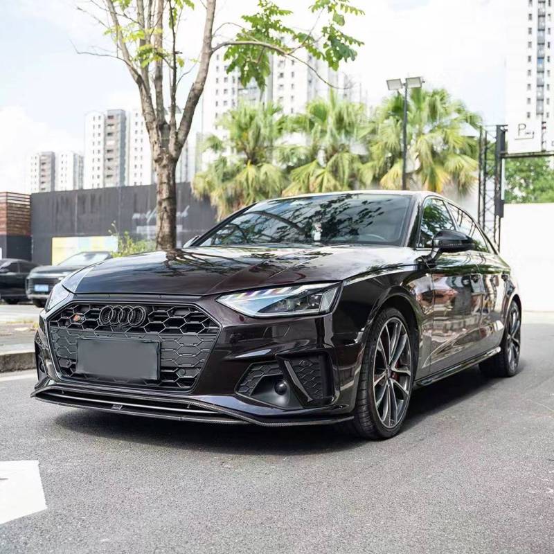 Ravoony Plus Glossy Diamond Black Red Vinyl Car Wrap Audi S4 Wrap