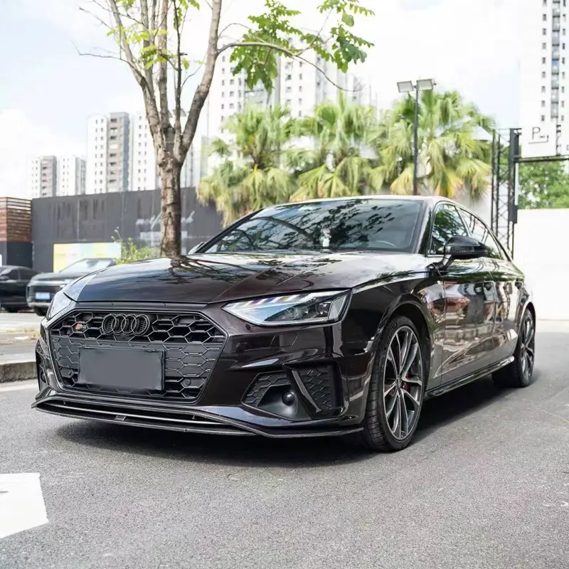 Ravoony Plus Glossy Diamond Black Red Vinyl Car Wrap Audi S4 Wrap