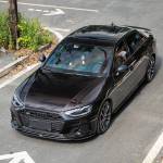 Ravoony Plus Glossy Diamond Black Red Vinyl Car Wrap Audi S4 Wrap