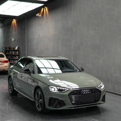 Ravoony Plus Light Khaki Green Car Vinyl Wrap Audi A4 Wrap 02