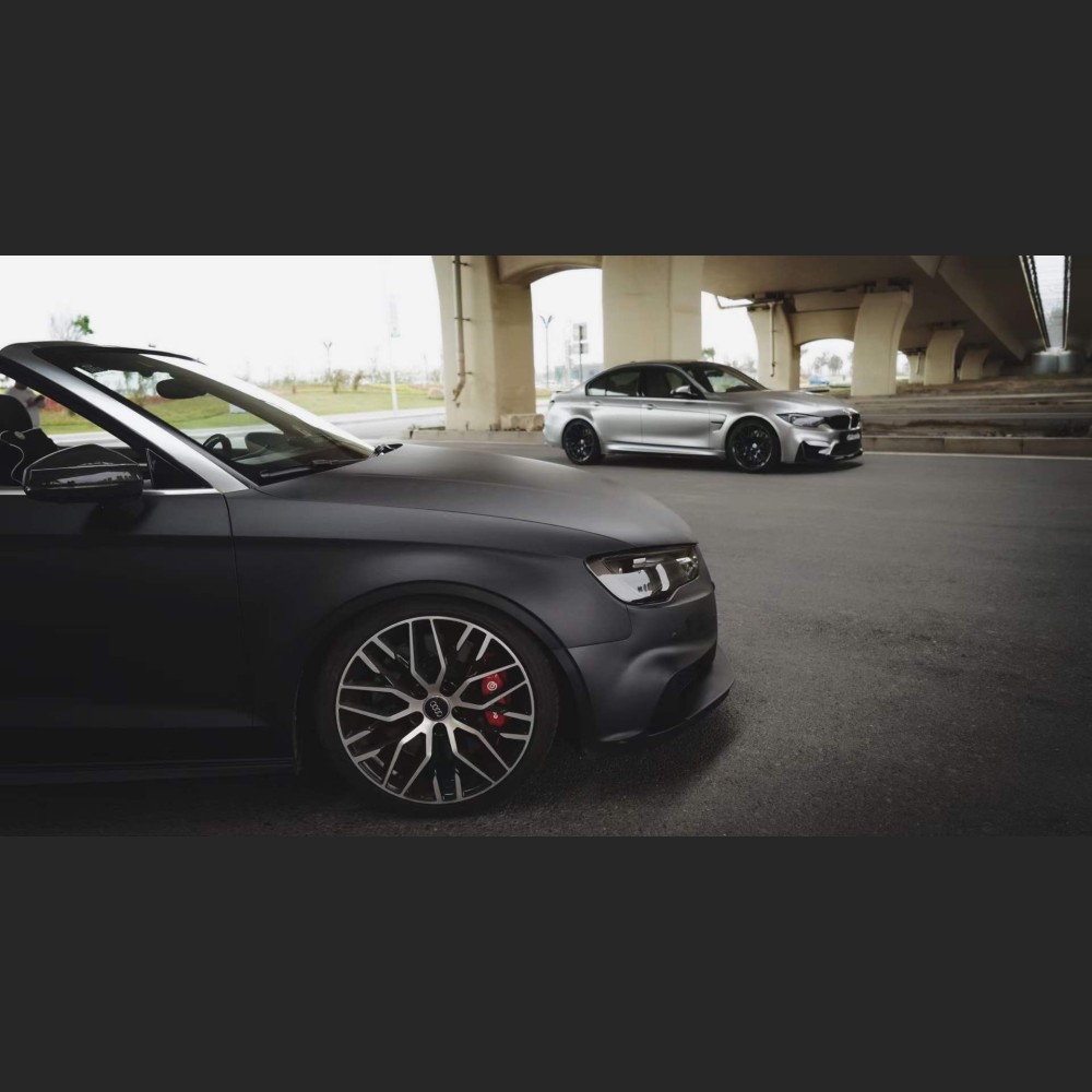 Ravoony Plus PET Matte Frosted Black Car Vinyl Wrap