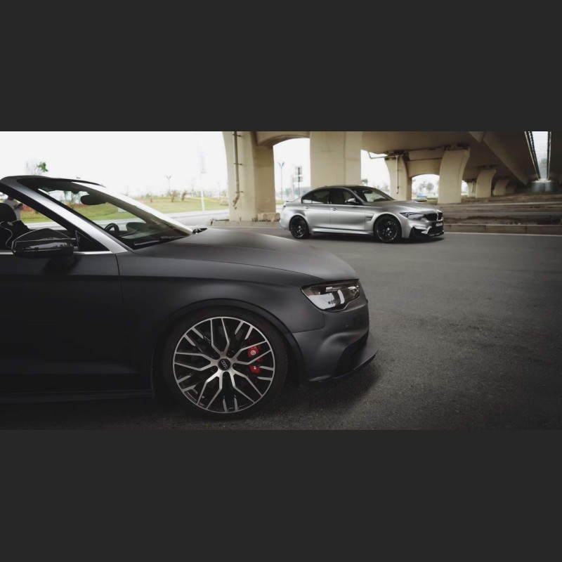 Ravoony Plus PET Matte Frosted Black Car Vinyl Wrap