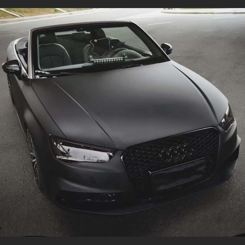 Ravoony Plus PET Matte Frosted Black Car Vinyl Wrap