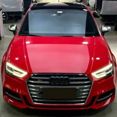 Ravoony Plus Porsche Gloss Carmine Red Vinyl Car Audi S3 Wrap 02