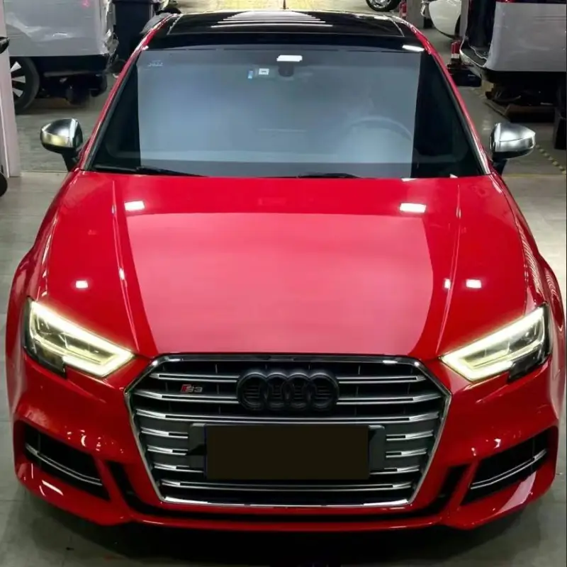 Ravoony Plus Porsche Gloss Carmine Red Vinyl Car Audi S3 Wrap
