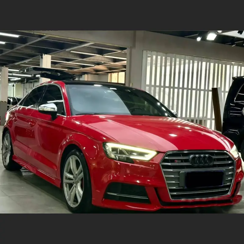 Ravoony Plus Porsche Gloss Carmine Red Vinyl Car Audi S3 Wrap