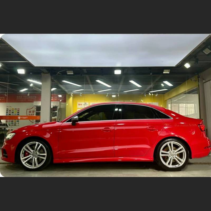 Ravoony Plus Porsche Gloss Carmine Red Vinyl Car Audi S3 Wrap