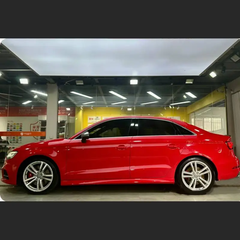 Ravoony Plus Porsche Gloss Carmine Red Vinyl Car Audi S3 Wrap