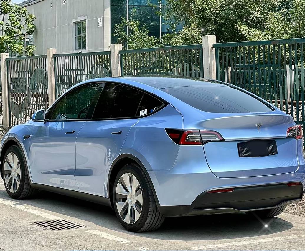 Ravoony Plus Glossy Metal Paint Mist Blue Car Wrap