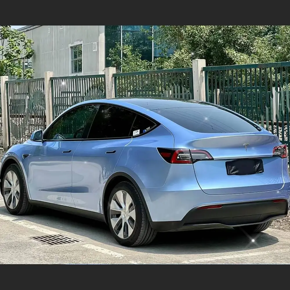 Ravoony Plus Glossy Metal Paint Mist Blue Car Wrap