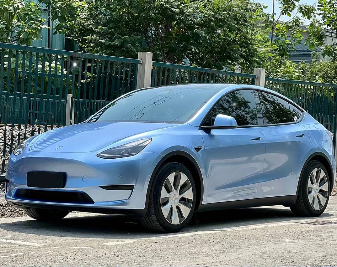 Ravoony Plus Glossy Metal Paint Mist Blue Car Wrap