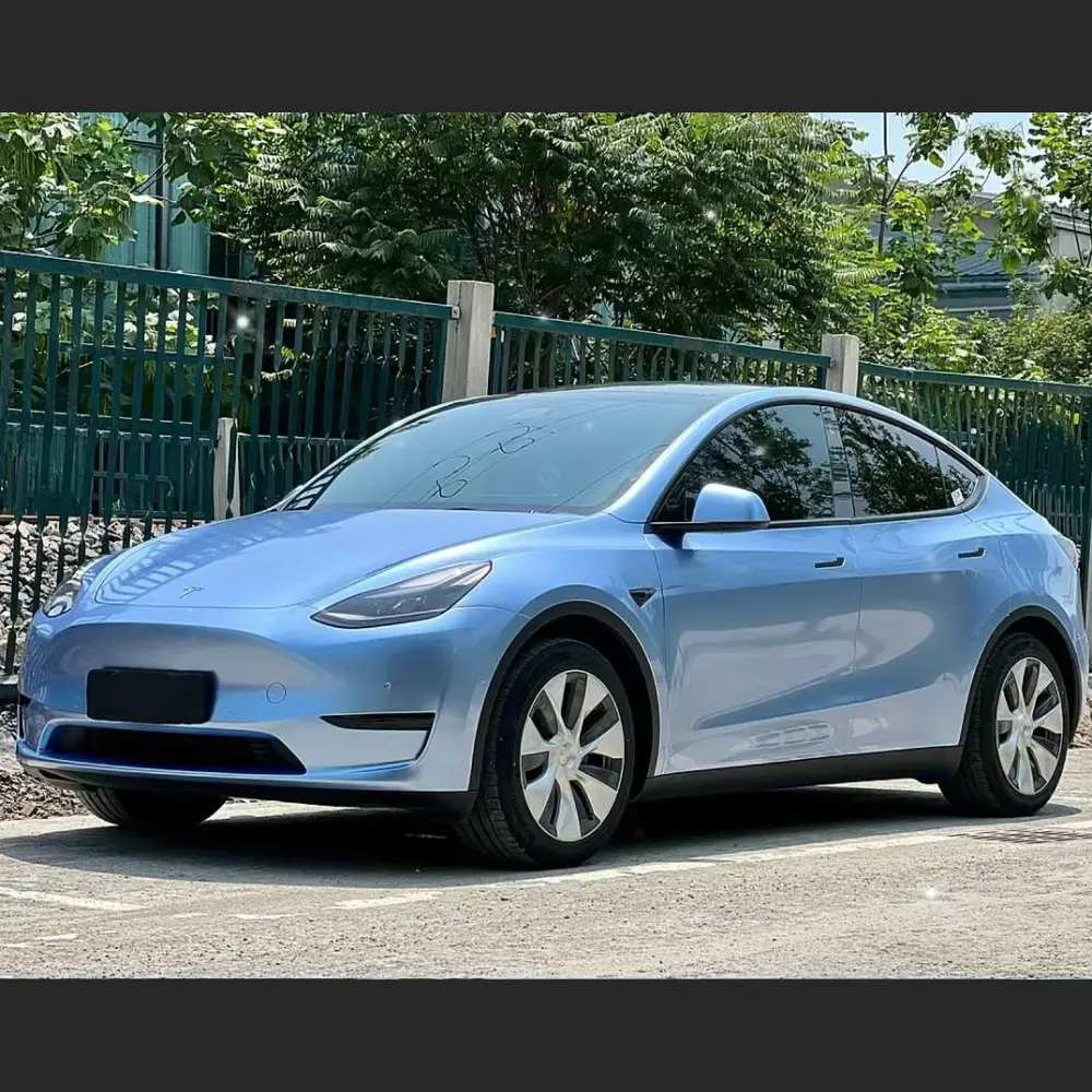 Ravoony Plus Glossy Metal Paint Mist Blue Car Wrap
