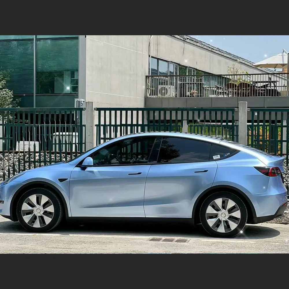 Ravoony Plus Glossy Metal Paint Mist Blue Car Wrap