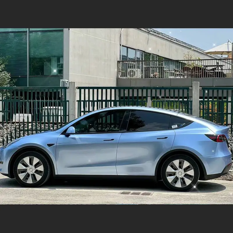 Ravoony Plus Glossy Metal Paint Mist Blue Car Wrap