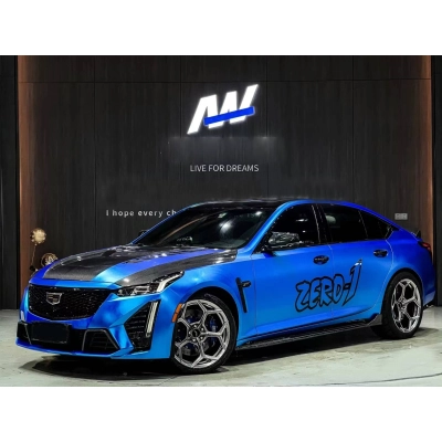 Ravoony Plus Matte Chrome Blue Car Wrap 02