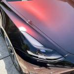 Ravoony Plus Gloss Color Shift Rainbow Drift Black Red Vinyl Wrap Tesla Model 3 Wrap