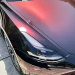 Ravoony Plus Gloss Color Shift Rainbow Drift Black Red Vinyl Wrap Tesla Model 3 Wrap