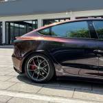 Ravoony Plus Gloss Color Shift Rainbow Drift Black Red Vinyl Wrap Tesla Model 3 Wrap