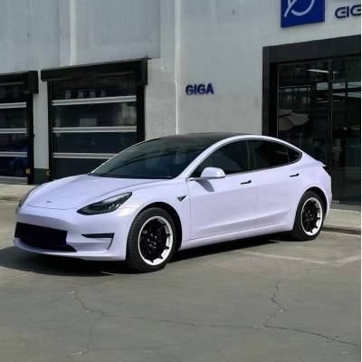 Ravoony Plus Glossy Violet Star Car Wrap Tesla Model 3 Wrap 02