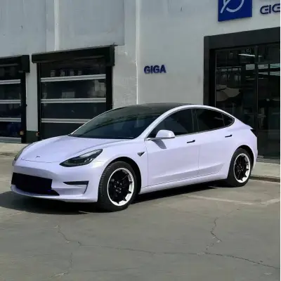Ravoony Plus Glossy Violet Star Car Wrap Tesla Model 3 Wrap 02