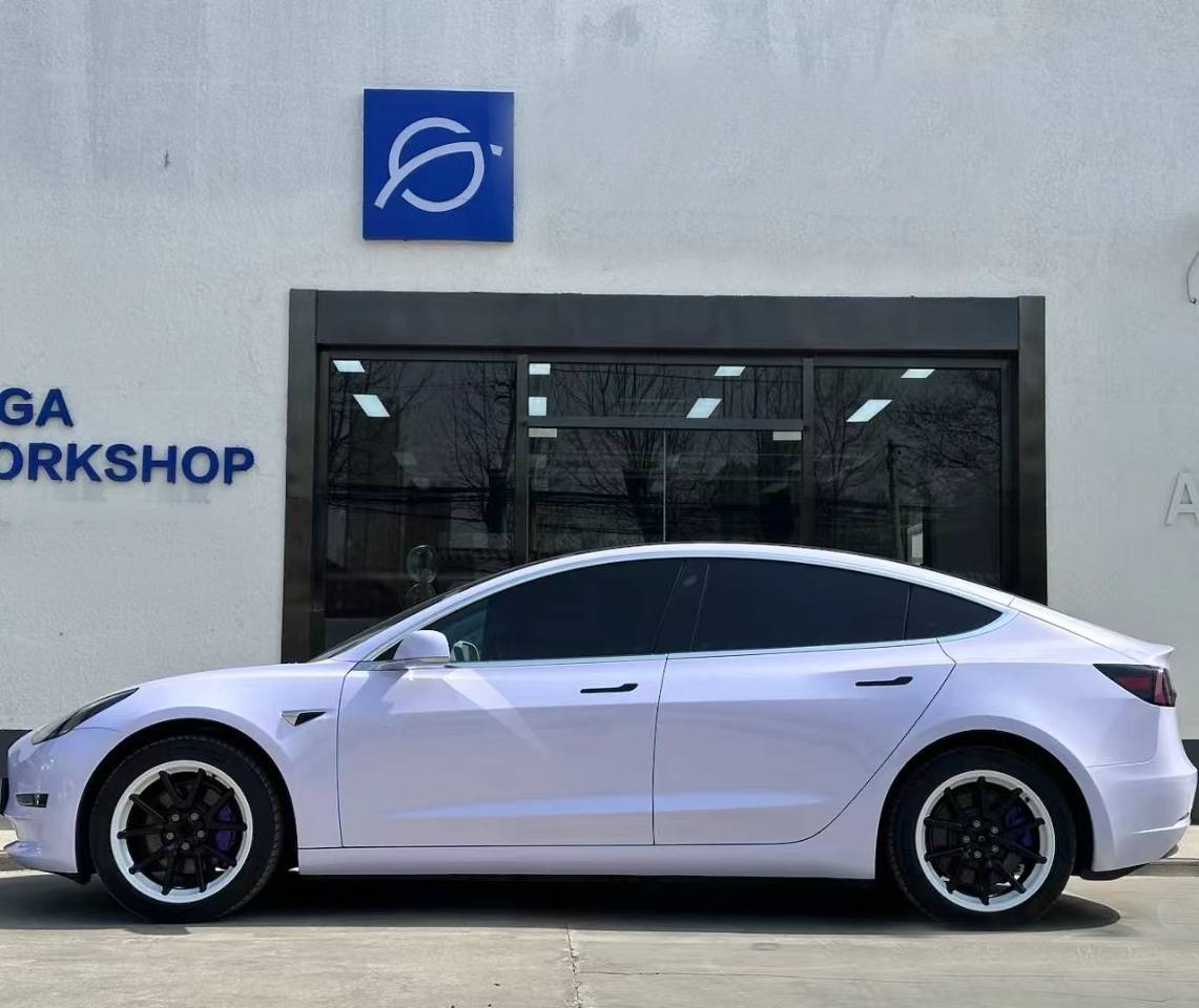 Ravoony Plus PET Glossy Violet Star Car Wrap Tesla Model 3 Wrap