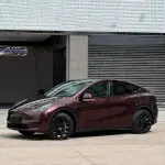 Ravoony Plus Gloss Black Rose Vinyl Wrap Tesla Model Y Wrap