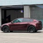 Ravoony Plus Gloss Black Rose Vinyl Wrap Tesla Model Y Wrap