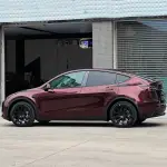 Ravoony Plus Gloss Black Rose Vinyl Wrap Tesla Model Y Wrap
