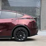 Ravoony Plus Gloss Black Rose Vinyl Wrap Tesla Model Y Wrap